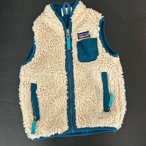 Patagonia Kids Fleece Vest - Cream and Blue